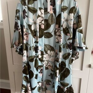 Victoria Secret Here Comes The Bride Floral Satin Short Wrap Robe